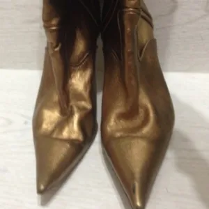 -ALDO leather metallic bronze cowboy boots