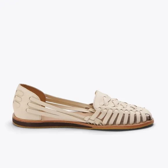 🆕 NISOLO Genuine Leather Bone Women's Huarache Sandals