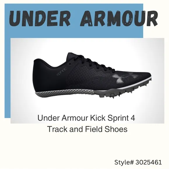 💥 UNDER ARMOUR Kick Sprint 4 Track and Field Spikes, Track Shoes Size 12 Mens