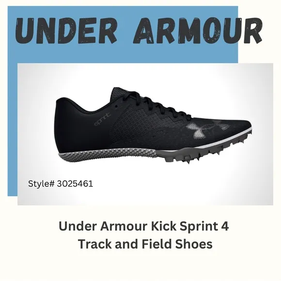 💥 UNDER ARMOUR Kick Sprint 4 Track and Field Spikes, Track Shoes Size 12 Mens