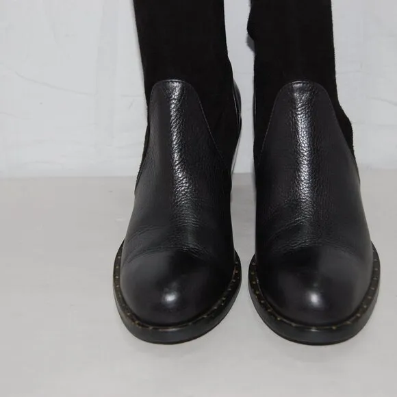 10❤️Robert Clergerie Stretch Suede Leather Knee High Heels Mid Calf Tall BOOTS