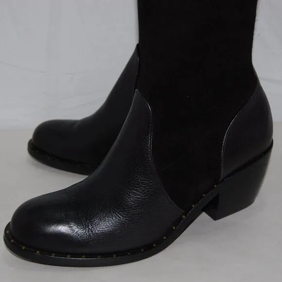 10❤️Robert Clergerie Stretch Suede Leather Knee High Heels Mid Calf Tall BOOTS