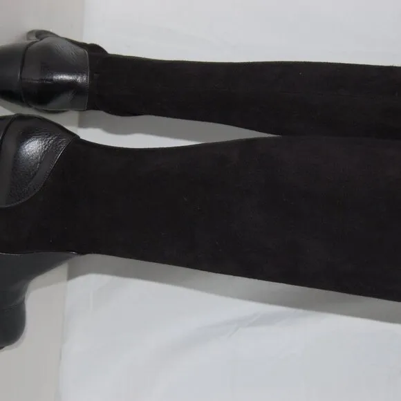 10❤️Robert Clergerie Stretch Suede Leather Knee High Heels Mid Calf Tall BOOTS