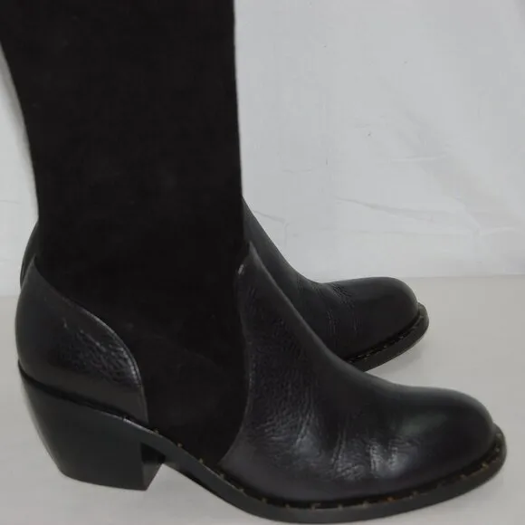 10❤️Robert Clergerie Stretch Suede Leather Knee High Heels Mid Calf Tall BOOTS