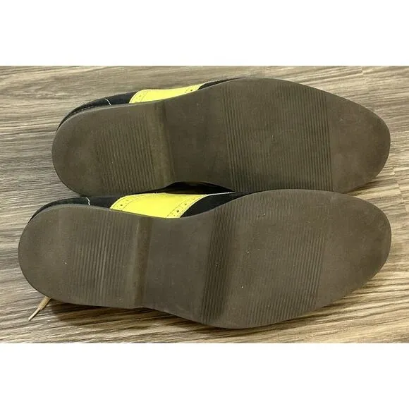 1901 Oxford Saddle Shoes black lime suede leather upper mens US Sz 11 M Brazil