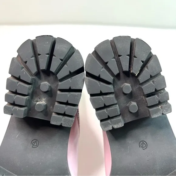 3.1 Phillip Lim Hayett Pink Leather Pearl Zipper Combat Boots Size 36