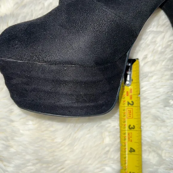 37 US7 No Name SkyHigh Platform Black Suede Over The Knee Platform Boots