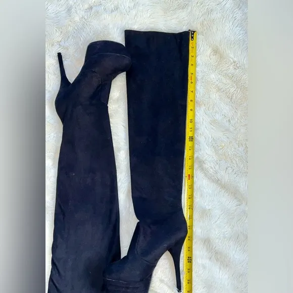 37 US7 No Name SkyHigh Platform Black Suede Over The Knee Platform Boots