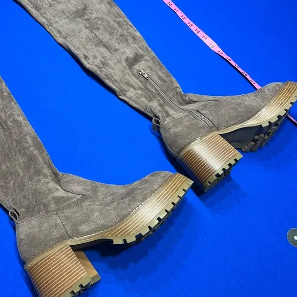 70s style platform knee high boots