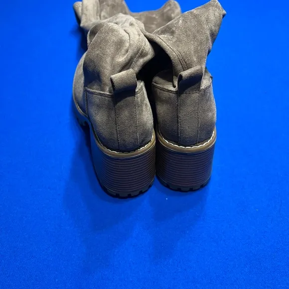 70s style platform knee high boots