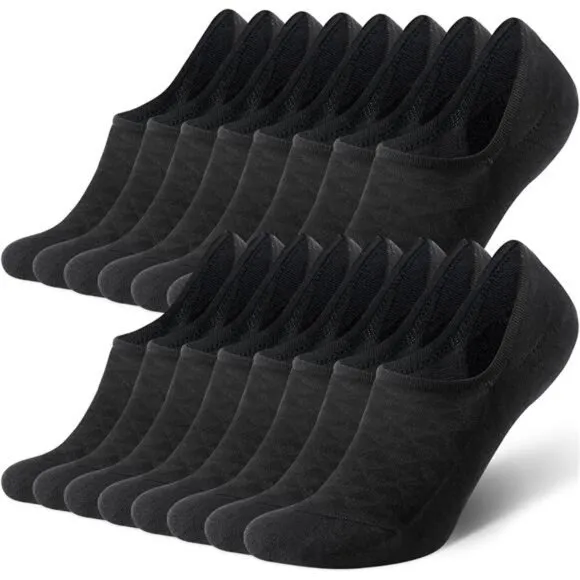 8 Pairs Mens No Show Socks with Cushion Low Cut Invisible Non