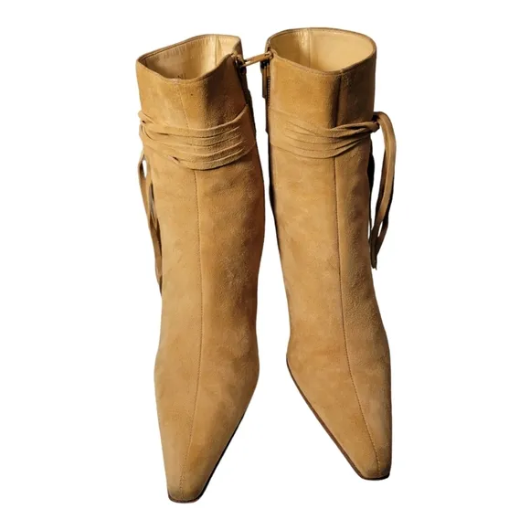 90s Western Suede Fringe Ankle Boots, Antonio Melani, Size 7M, &quot;Glove Fit,&quot;