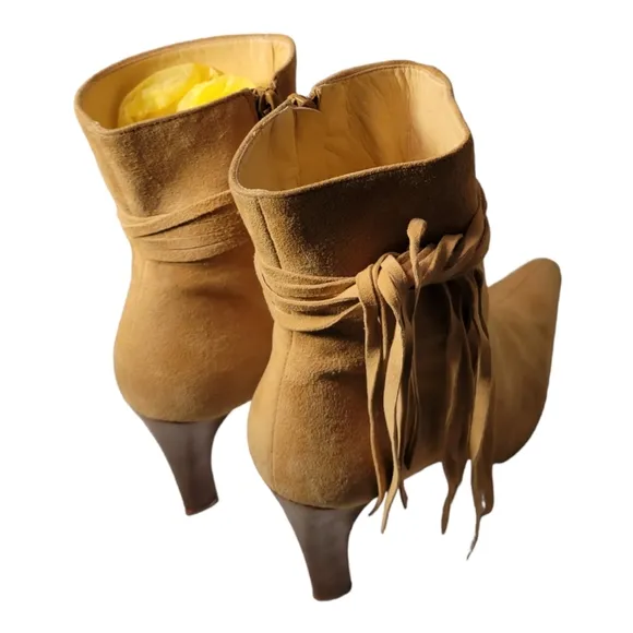 90s Western Suede Fringe Ankle Boots, Antonio Melani, Size 7M, &quot;Glove Fit,&quot;