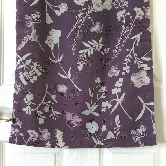 A. Byer 90's Vintage Lightweight Floral High Waist Straight Maxi Skirt Purple 7