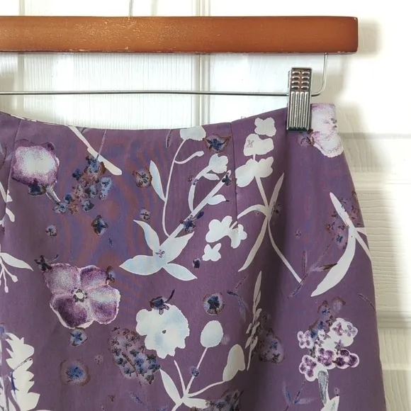 A. Byer 90's Vintage Lightweight Floral High Waist Straight Maxi Skirt Purple 7