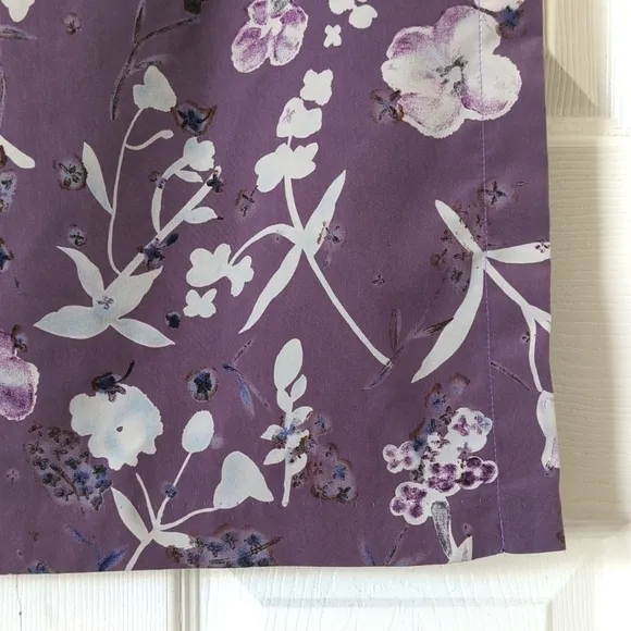 A. Byer 90's Vintage Lightweight Floral High Waist Straight Maxi Skirt Purple 7