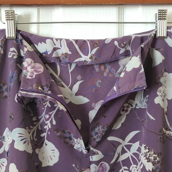 A. Byer 90's Vintage Lightweight Floral High Waist Straight Maxi Skirt Purple 7