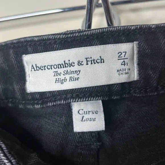 A F The Skinny High Rise Curve Love Edgy Goth Split Hem Jeans