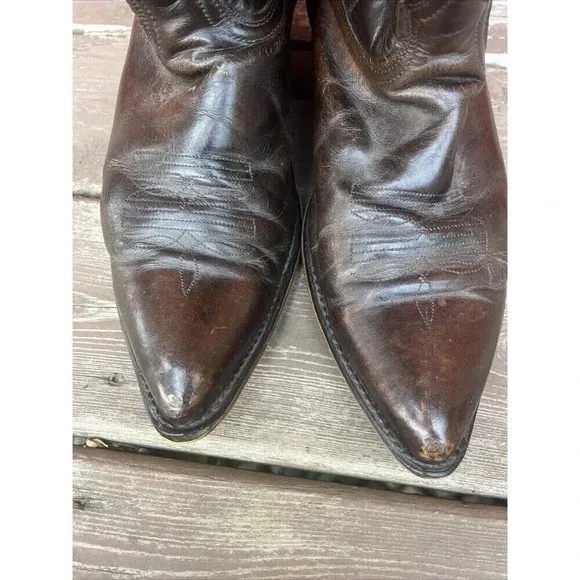 Acme Mens Pointed Point Toe Faux Leather Western Cowboy Boots USA Size 12 E