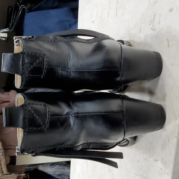 Acne pistal boots women's EU size 36 black leather heels side zip