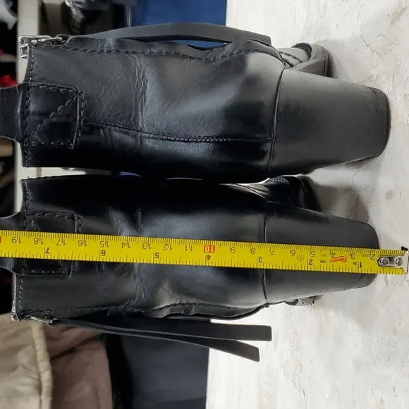 Acne pistal boots women's EU size 36 black leather heels side zip