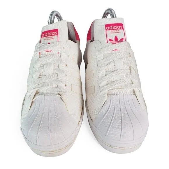 Adidas 80s Primeknit 'White Solar Pink' Casual Sneakers BB5095 Women's 5.5