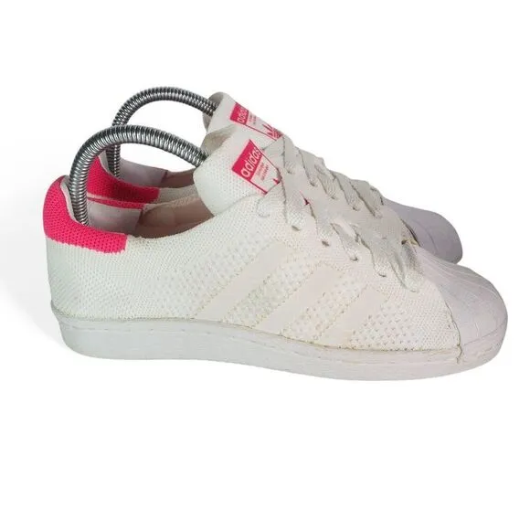 Adidas 80s Primeknit 'White Solar Pink' Casual Sneakers BB5095 Women's 5.5