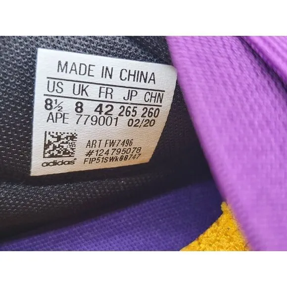 Adidas Harden Vol 4 Su Casa Mi Casa Los Angeles Lakers Men Shoes FW7496 Sz 8.5