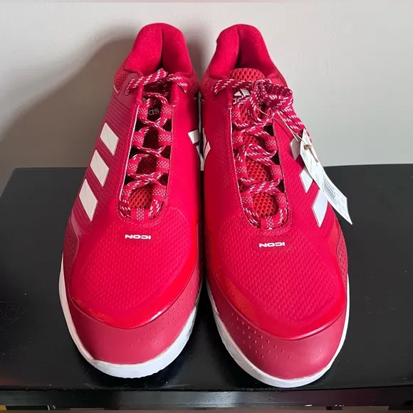 Adidas Icon 7 Turf Men’s 13 Sneaker Team Power Red/White/Solar S23713 Baseball