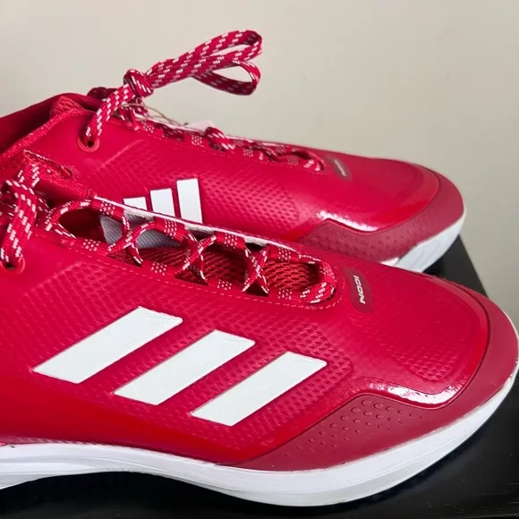 Adidas Icon 7 Turf Men’s 13 Sneaker Team Power Red/White/Solar S23713 Baseball