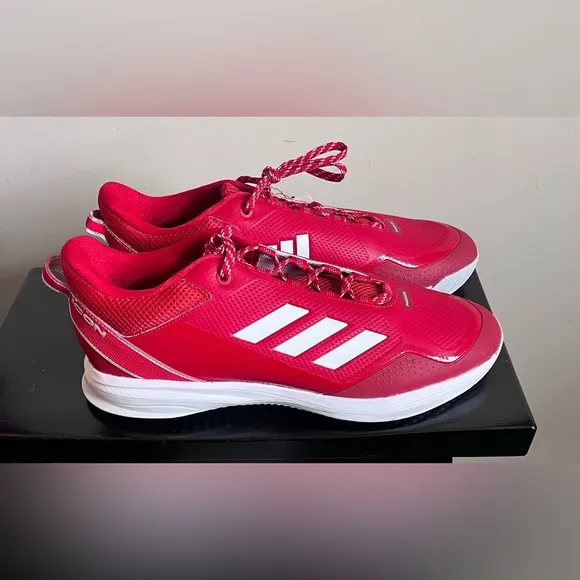 Adidas Icon 7 Turf Men’s 13 Sneaker Team Power Red/White/Solar S23713 Baseball