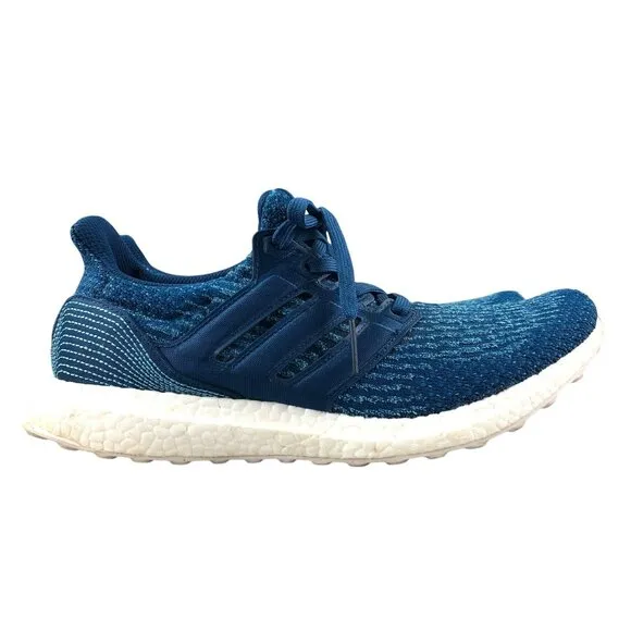 Adidas Men's Size 10 Ultra Boost 3.0 Parley Night Navy Blue Lace-Up Sneakers
