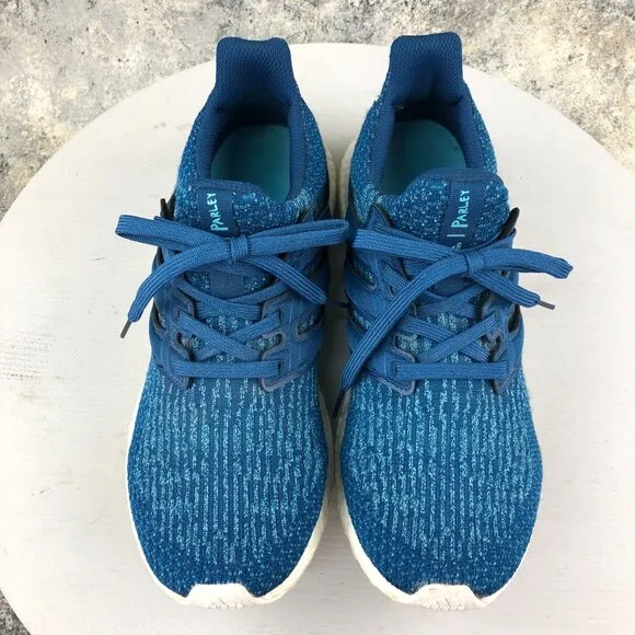 Adidas Men's Size 10 Ultra Boost 3.0 Parley Night Navy Blue Lace-Up Sneakers