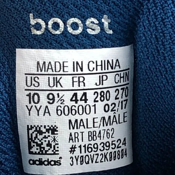 Adidas Men's Size 10 Ultra Boost 3.0 Parley Night Navy Blue Lace-Up Sneakers