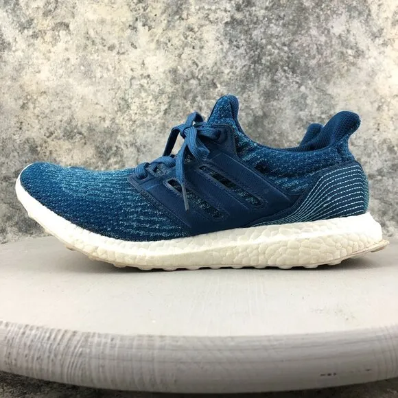 Adidas Men's Size 10 Ultra Boost 3.0 Parley Night Navy Blue Lace-Up Sneakers