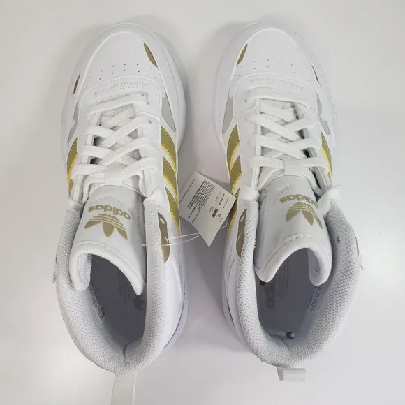 Adidas Post Up WOMEN White Gold Mid Top Casual Lifestyle Sneakers Size 6
