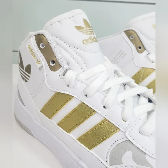 Adidas Post Up WOMEN White Gold Mid Top Casual Lifestyle Sneakers Size 6