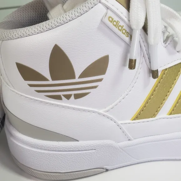 Adidas Post Up WOMEN White Gold Mid Top Casual Lifestyle Sneakers Size 6