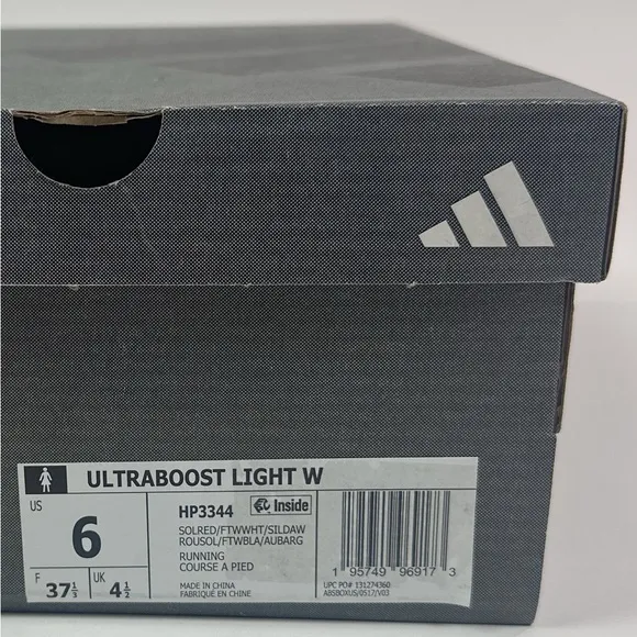 adidas Ultraboost Light Womens Red White Running Shoes Sneakers HP3344