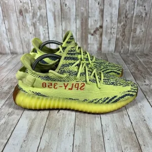 Adidas Yeezy Boost 350 V2 Semi‎ Frozen Yellow Zebra Pattern Sneakers Size 9.5