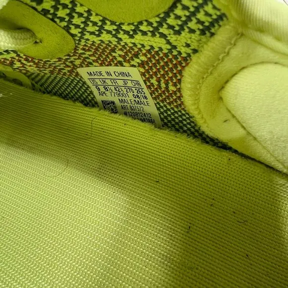 Adidas Yeezy Boost 350 V2 Semi‎ Frozen Yellow Zebra Pattern Sneakers Size 9.5