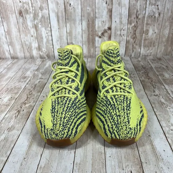 Adidas Yeezy Boost 350 V2 Semi‎ Frozen Yellow Zebra Pattern Sneakers Size 9.5