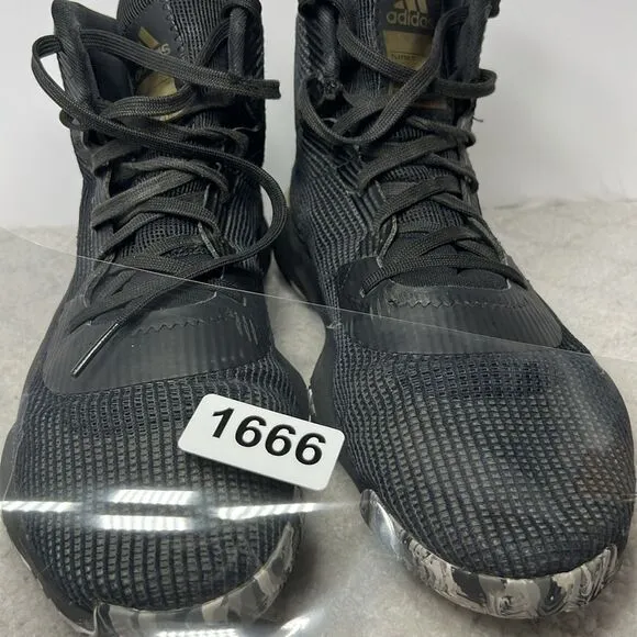 Adidas Black and Gold High-Top Athletic Shoes Size 15