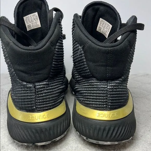 Adidas Black and Gold High-Top Athletic Shoes Size 15