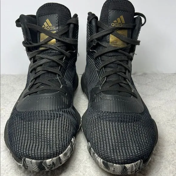 Adidas Black and Gold High-Top Athletic Shoes Size 15