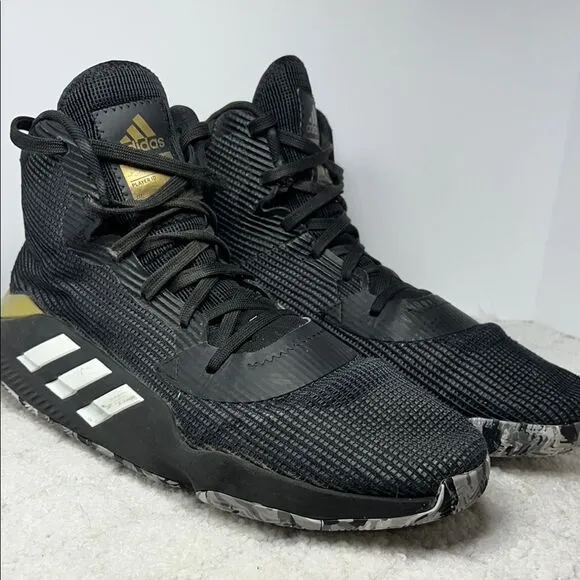 Adidas Black and Gold High-Top Athletic Shoes Size 15