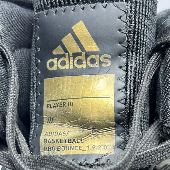 Adidas Black and Gold High-Top Athletic Shoes Size 15