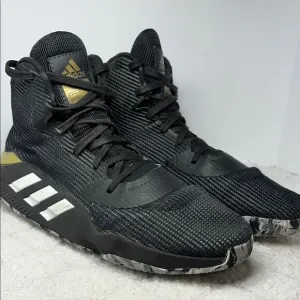 Adidas Black and Gold High-Top Athletic Shoes Size 15
