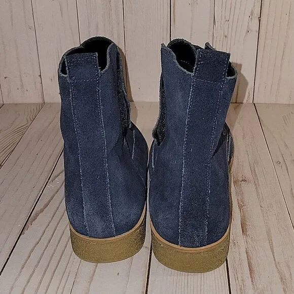 Aerosoles Full Moon Booties Boots Blue Suede leather Hook Loop Closure 8.5