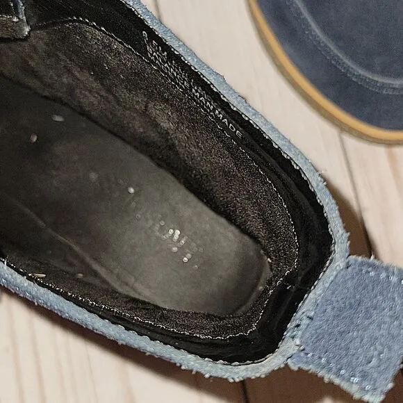 Aerosoles Full Moon Booties Boots Blue Suede leather Hook Loop Closure 8.5